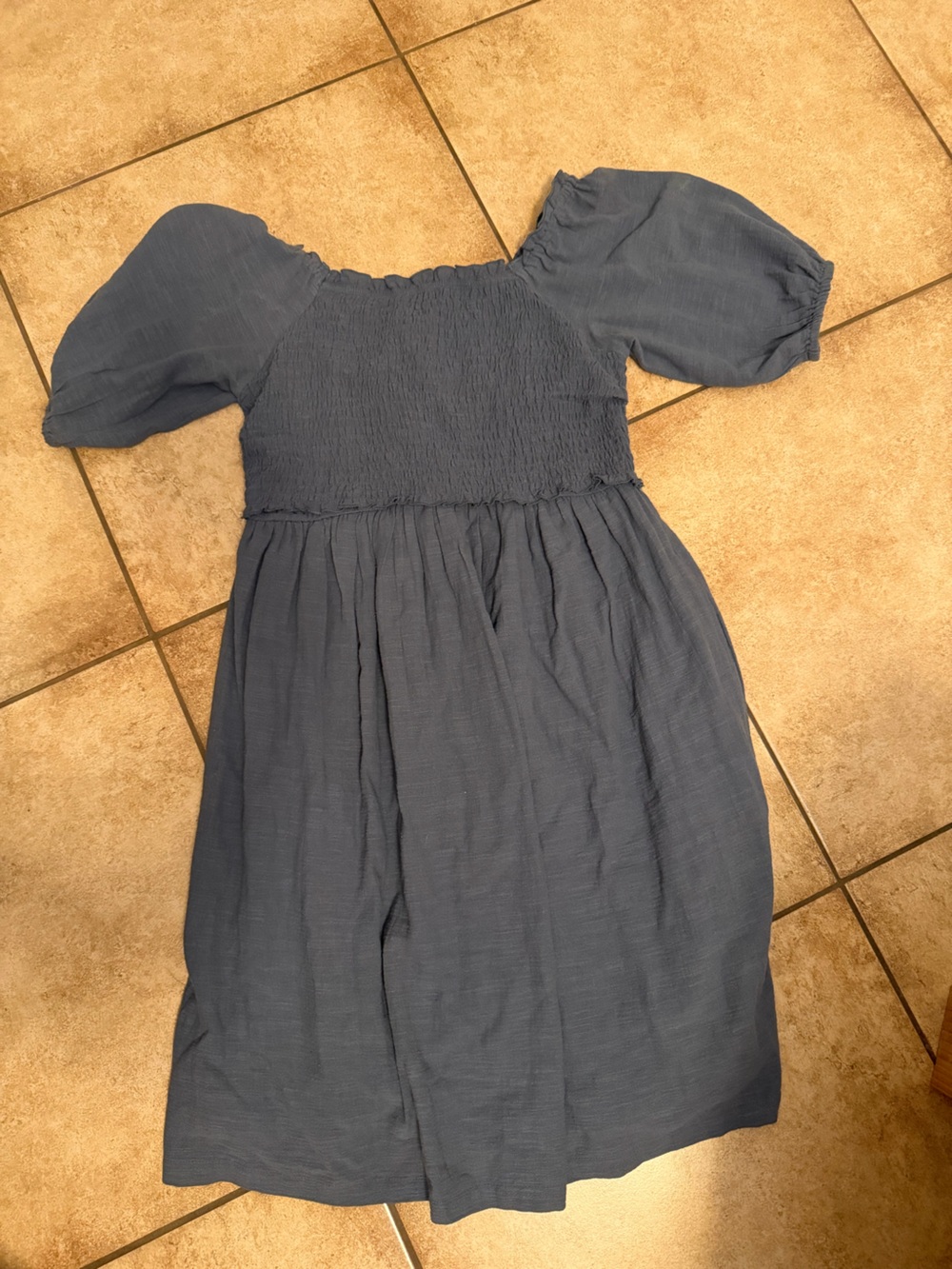 Kindred Bravely Blue Puff‑Sleeve Maternity/Nursing Dress